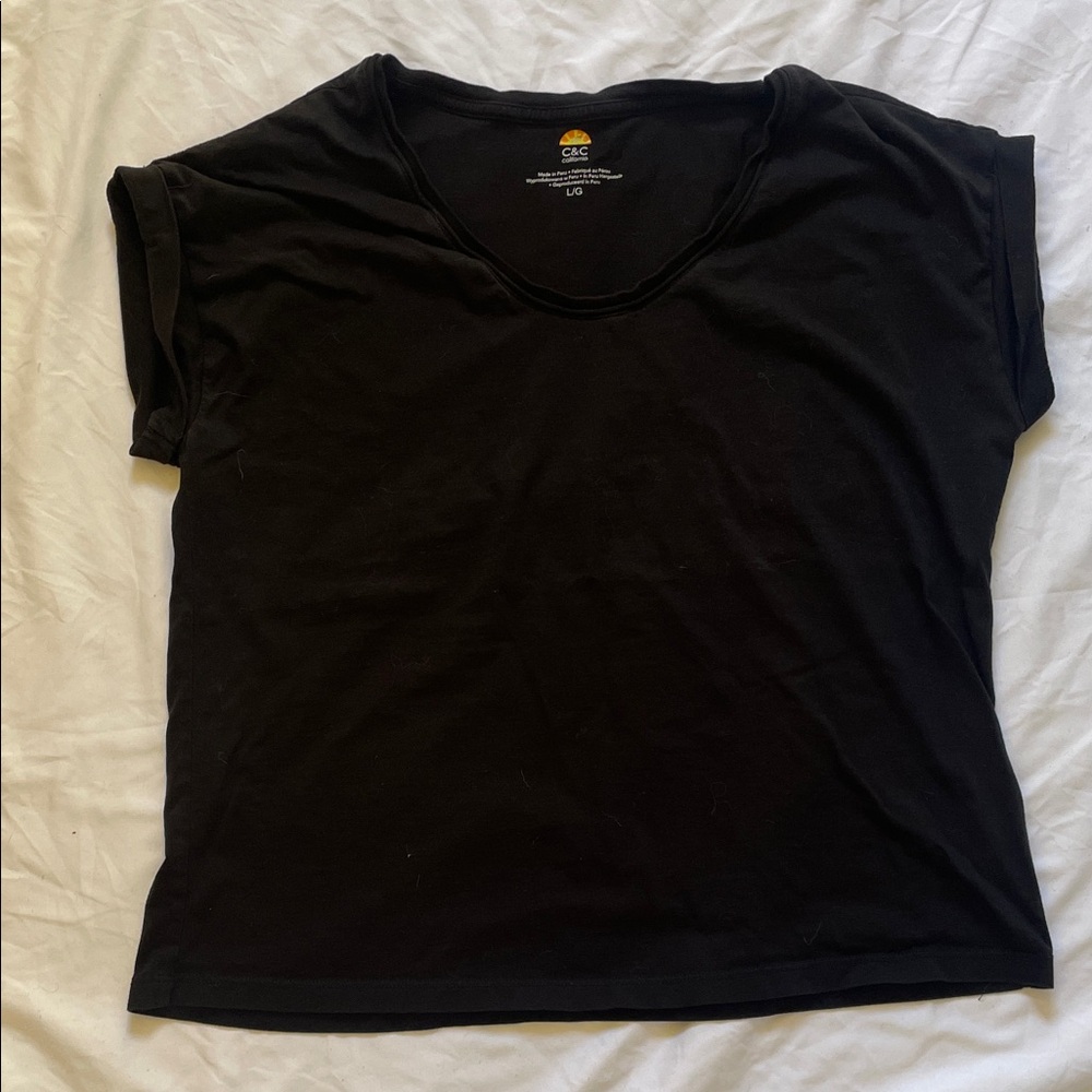 C&C California Classic Black Short Sleeve Top